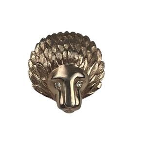 Kramer Gold Tone Vintage Small Lion Head Brooch